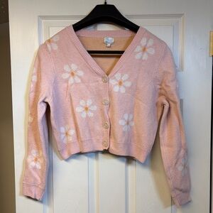 Blue Rain by Francesca’s Pink Daisy Cardigan